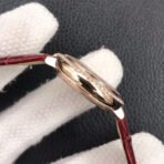 BALLON BLEU 33MM ROSE GOLD CASE DIAMOND BEZEL RED LEATHER - Image 7