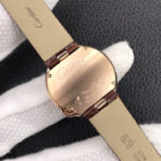 BALLON BLANC DE CARTIER QUARTZ ROSE GOLD BROWN LEATHER - Image 7