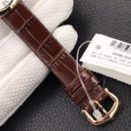 BALLON BLANC DE CARTIER QUARTZ ROSE GOLD BROWN LEATHER - Image 8