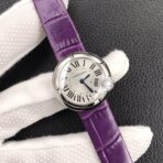 BALLON BLANC DE CARTIER QUARTZ STEEL CASE PURPLE LEATHER - Image 12