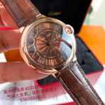BALLON BLEU 42 ROSE GOLD CASE BROWN DIAL LEATHER BRACELET - Image 2