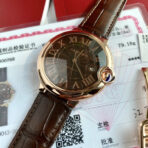 BALLON BLEU 42 ROSE GOLD CASE BROWN DIAL LEATHER BRACELET - Image 3