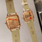 PANTHERE DE CARTIE DIAMOND BEZEL ROSE GOLD BEIGE LEATHER - Image 3