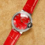 BALLON BLEU 33MM STEEL CASE DIAMOND NUMERALS LEATHER STRAP - Image 11