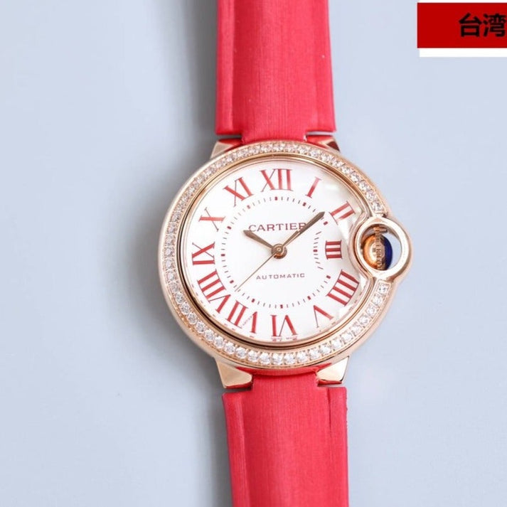 13275066690008145_1800x1800_41d7edee-0ff2-4539-97e9-cfb7554f40cb.jpg BALLON BLEU 33MM ROSE GOLD DIAMOND BEZEL TEXTILE - Image 1