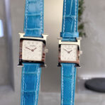 HM HEURE H 26 SILVER WHITE DIAL DIAMOND BEZEL