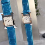 HM HEURE H 26 SILVER WHITE DIAL DIAMOND BEZEL - Image 5