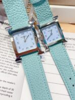 HM HEURE H 26 SILVER BLUE DIAL EPSOM LEATHER - Image 12