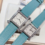 HM HEURE H 26 SILVER WHITE DIAL EPSOM LEATHER EPSOM LEATHER