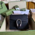 DYONYSUS SHOULDER BAG 20 IN BLACK  SILVER HARDWARE