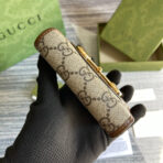 GG HORSEBIT 1955 MINI 11 WALLET BEIGE AND EBONY CANVAS - Image 10