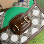 HORSEBIT 1955 SADDLE BAG 25 IN COLORFUL CANVAS AND BROWN LEATHER TRIM GOLD HARDWARE - Image 6