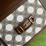 HORSEBIT 1955 SADDLE BAG 25 IN COLORFUL CANVAS AND BROWN LEATHER TRIM GOLD HARDWARE - Image 9