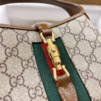 JACKIE 1961 SMALL 28 SHOULDER BAG IN BEIGE CANVAS AND BROWN - Image 5