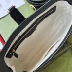 JACKIE 1961 SHOULDER BAG 28 IN BLACK YELLOW DENIM AND BLACK  TRIM GOLD HARDWARE - Image 4