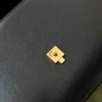 HORSEBIT 1955 MEDIUM TOP HANDLE BAG 29 IN BLACK  GOLD HARDWARE - Image 5