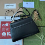 HORSEBIT 1955 MEDIUM TOP HANDLE BAG 29 IN BLACK  GOLD HARDWARE - Image 10