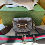 GG 12 HORSEBIT 1955 SUPER MINI BAG BEIGE CANVAS AND EBONY - Image 2