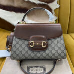 GG HORSEBIT 1955 SMALL 29 BAG BEIGE CANVAS AND LIGHT BROWN