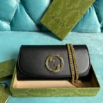 BLONDIE SHOULDER BAG 21 IN BLACK  GOLD HARDWARE