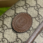 GG MINI 13 HANDBAG IN BEIGE CANVAS AND BROWN - Image 6