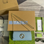 BLONDIE SHOULDER BAG 21 IN SKY BLUE  GOLD HARDWARE