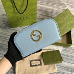 GG BLONDIE 21 FULL ZIP WALLET IN BLUE PASTEL