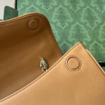 EQUESTRIAN STYLE SHOULDER BAG 21 IN BROWN  GOLD HARDWARE - Image 4