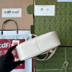 EQUESTRIAN STYLE SHOULDER BAG 21 IN WHITE  GOLD HARDWARE - Image 10