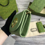 BLONDIE INTERLOCK MINI SHOULDER BAG 12 IN GREEN  GOLD CHAIN - Image 7