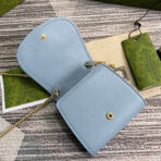 BLONDIE INTERLOCK MINI SHOULDER BAG 12 IN SKY BLUE  GOLD CHAIN - Image 3