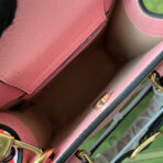 DIANA TOTE BAG 19 IN PINK LAMBSKIN WITH BAMBOO HANDLE - Image 5