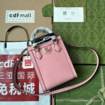 DIANA TOTE BAG 19 IN PINK LAMBSKIN WITH BAMBOO HANDLE - Image 2