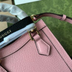 DIANA TOTE BAG 19 IN PINK LAMBSKIN WITH BAMBOO HANDLE - Image 9