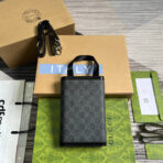 GG CLASP CLUTCH 20 IN BLACK CANVAS AND - Image 3