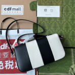 PETITE SMALL SHOULDER BAG 27 IN BLACK MIX WHITE - Image 8