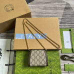 BLONDIE INTERLOCK MINI SHOULDER BAG 12 IN BEIGE CANVAS AND DARK BROWN  TRIM - Image 7