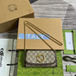 BLONDIE SHOULDER BAG 21 IN BEIGE MONOGRAM CANVAS AND DARK BROWN  TRIM GOLD HARDWARE - Image 2