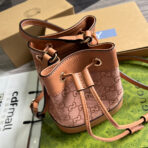 GG OPHIDIA MINI 19 BUCKET LIGHT PINK CANVAS AND - Image 6