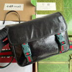 MESSENGER BAG 27 IN BLACK MONOGRAM CANVAS - Image 3