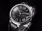 BALLON BLEU 42 BLACK DIAL LEATHER BRACELET - Image 2