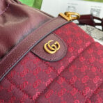 BUCKET BAG 18 IN BURGUNDY RED CANVAS AND  GOLD HARDWARE - Image 6