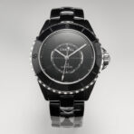 J12 Automatic Black Ceramic Black Numerals Black Dial White Steel Hands