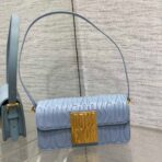 FLAP BAG 18 IN BABY BLUE QUILTED ALLOVER