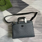 BRIEFCASE 40 WITH INTERLOCKING G BLACK CANVAS - Image 2