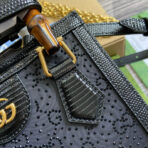 GG DIANA JUMBO 20 MINI TOTE BAG BLACK CANVAS - Image 6