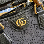 GG DIANA JUMBO 20 MINI TOTE BAG BLACK CANVAS - Image 5