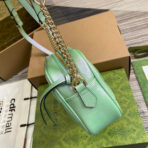 GG MARMONT 24 SMALL MATELASS�� SHOULDER BAG GREEN IRIDESCENT - Image 8