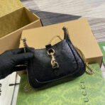 JACKIE NOTTE MINI BAG 19 IN BLACK CRACKED LACQUER  GOLD HARDWARE - Image 9