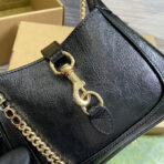 JACKIE NOTTE MINI BAG 19 IN BLACK CRACKED LACQUER  GOLD HARDWARE - Image 10